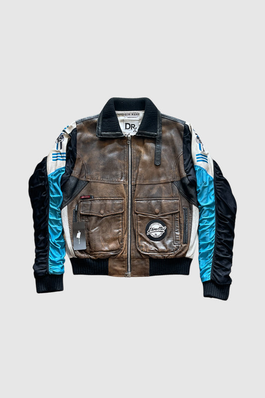 AOKI1OF1 DIMMAK COLLECTION LEATHER MOTO JACKET #947