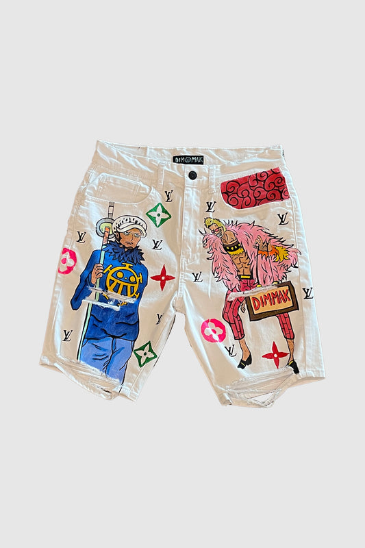AOKI1OF1 ONE PIECE WHITE DESIGNER SHORTS #973