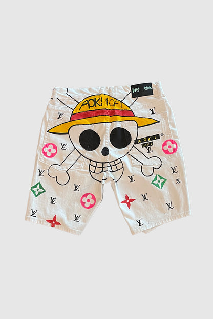 AOKI1OF1 ONE PIECE WHITE DESIGNER SHORTS #973