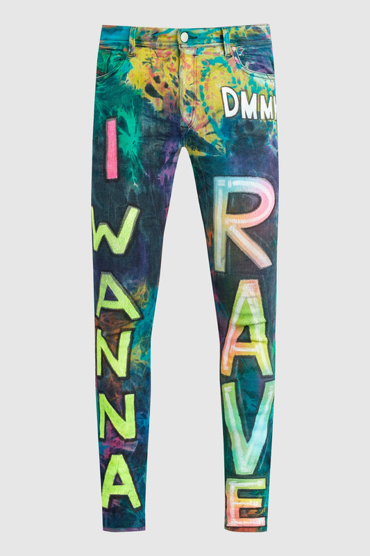 TIE DYE I WANNA RAVE JEANS #203