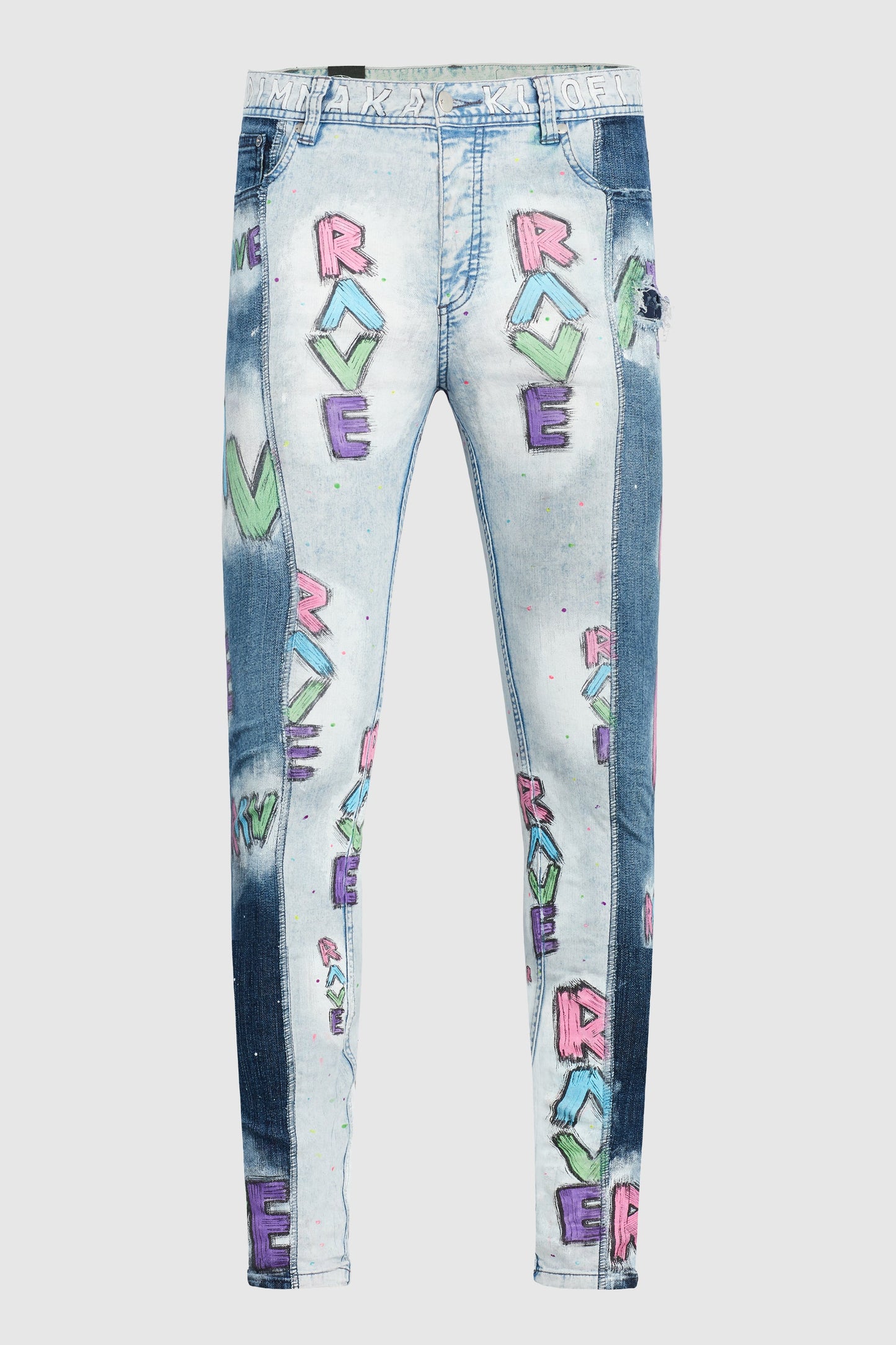 DMMK Rave Rave Rave Color Block Painted Jeans #52