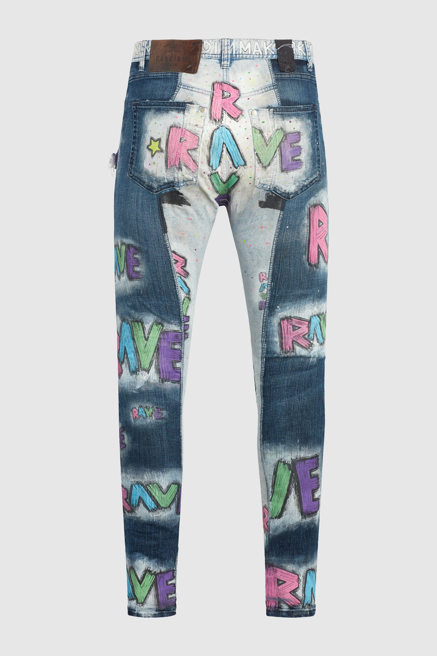 DMMK Rave Rave Rave Color Block Painted Jeans #52