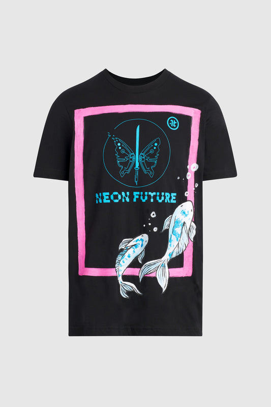 NEON FUTURE KOI TSHIRT #140 (custom for Tom Bilyeu)