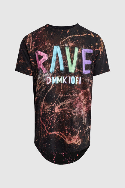 DMMK Rave High Low Black Swirl Tee #45