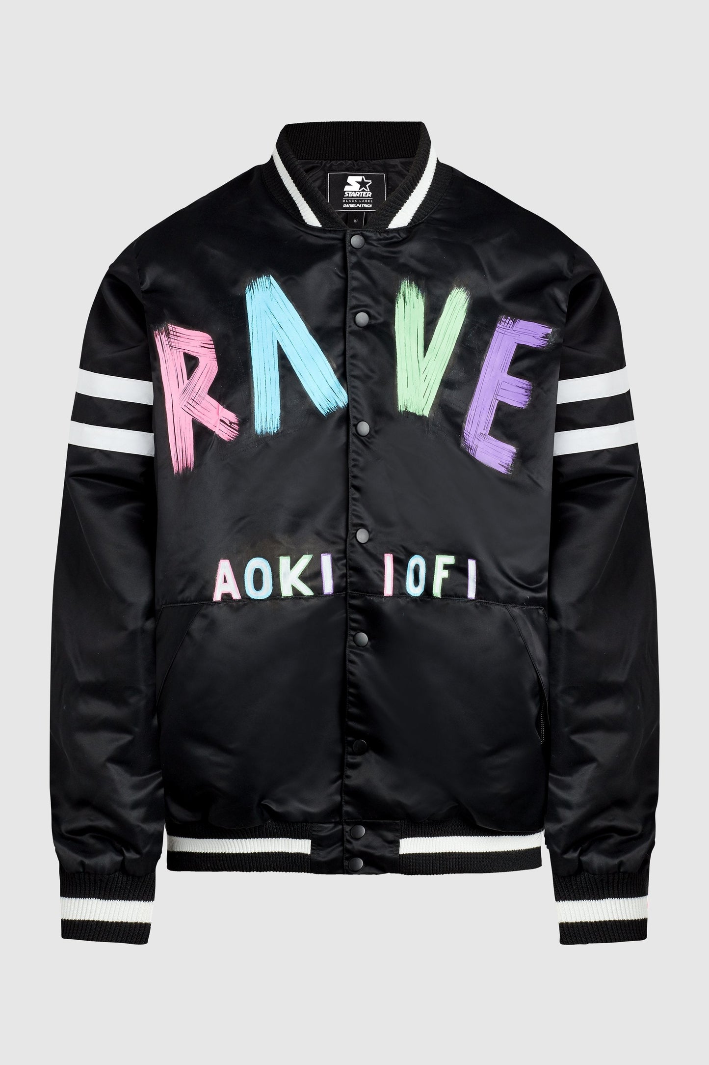 Aoki Rave Satin Baseball Bomber Jacket #48