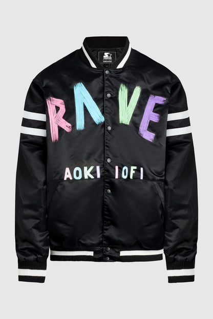 Aoki Rave Satin Baseball Bomber Jacket #48