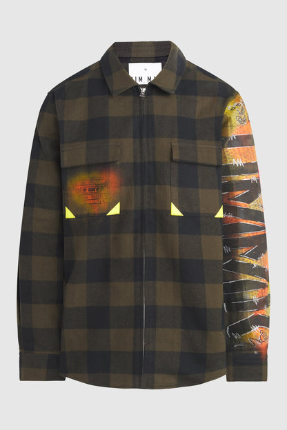 M!SCRE8 Graffiti Buffalo Plaid Overshirt #37