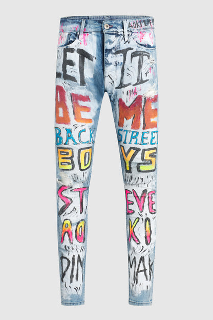 Let It Be Me Painted Jeans #121 (archival)