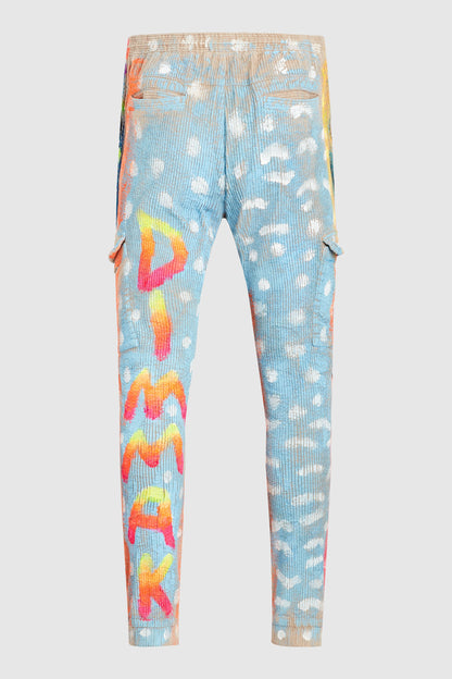 AOKI RAVE NEON PAINTED CORDUROY JOGGER PANTS #72