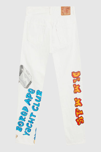 **TOMORROWLAND 2022 FIT** AOKI 1OF1 BAYC CUPID #9309 WHITE JEANS #701 + AOKI 1OF1 CHARACTER X PAINTED ANORAK #719