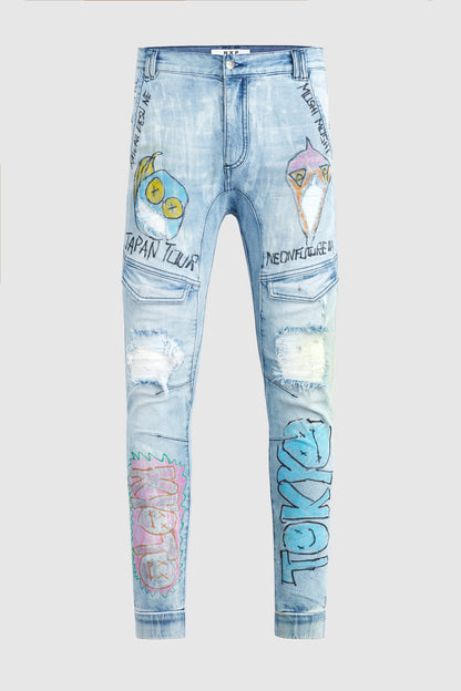 "Japan Tour" - Hand Painted Jeans by Steve Aoki #4