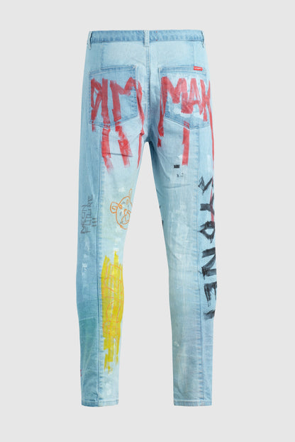 "Australia Tour" - Hand Painted Jeans by Steve Aoki #2