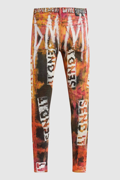 TIE DYE SEND IT PAINTED JEANS #179