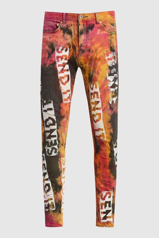 TIE DYE SEND IT PAINTED JEANS #179