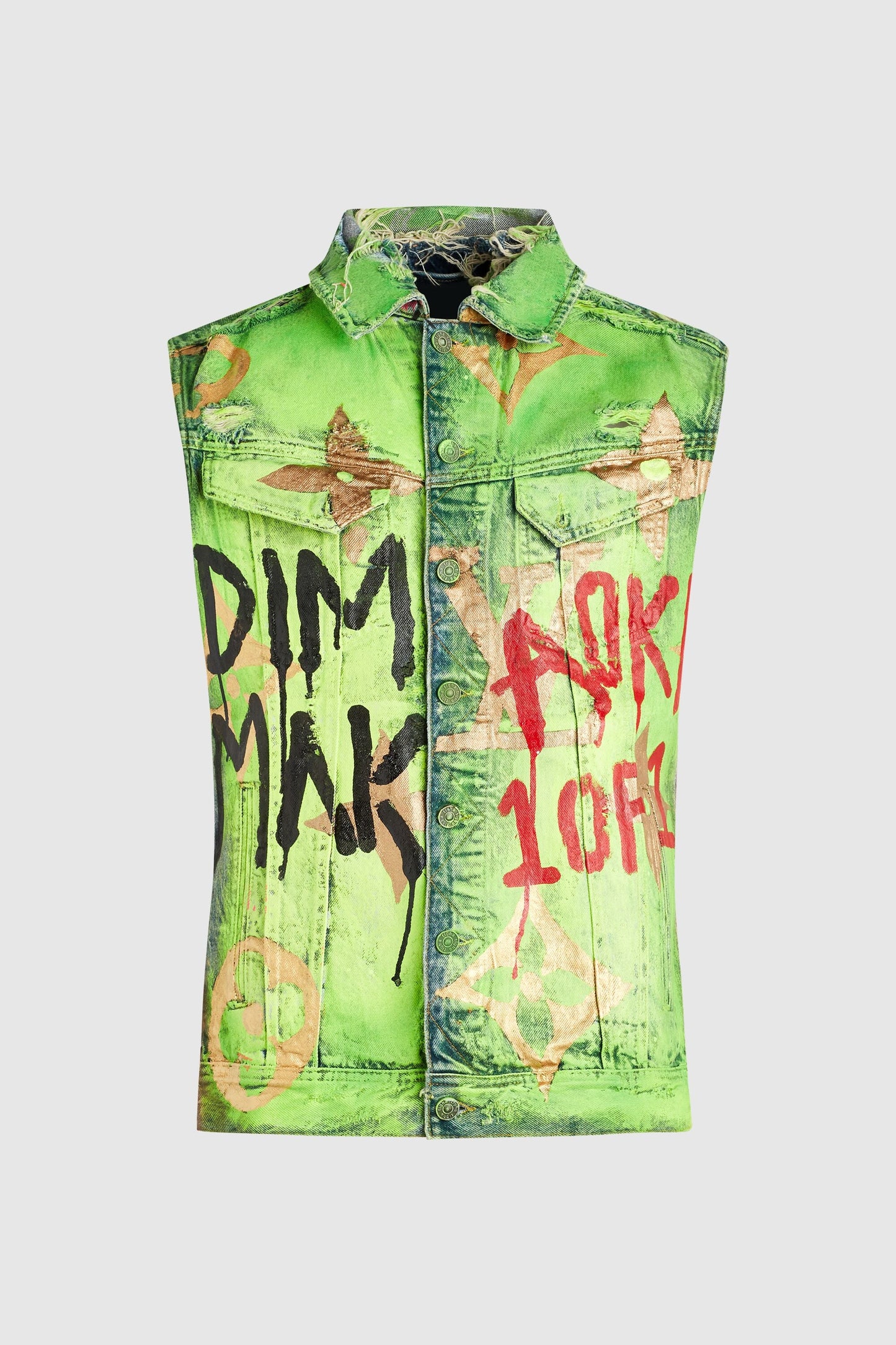 DMMK VS LV PAINTED PRINT DENIM VEST #173